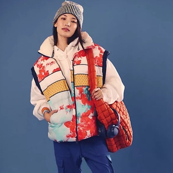 free people movement Jackets & Blazers - Brand new with tags SM Free People Movement Printed Bubble Puffer Vest